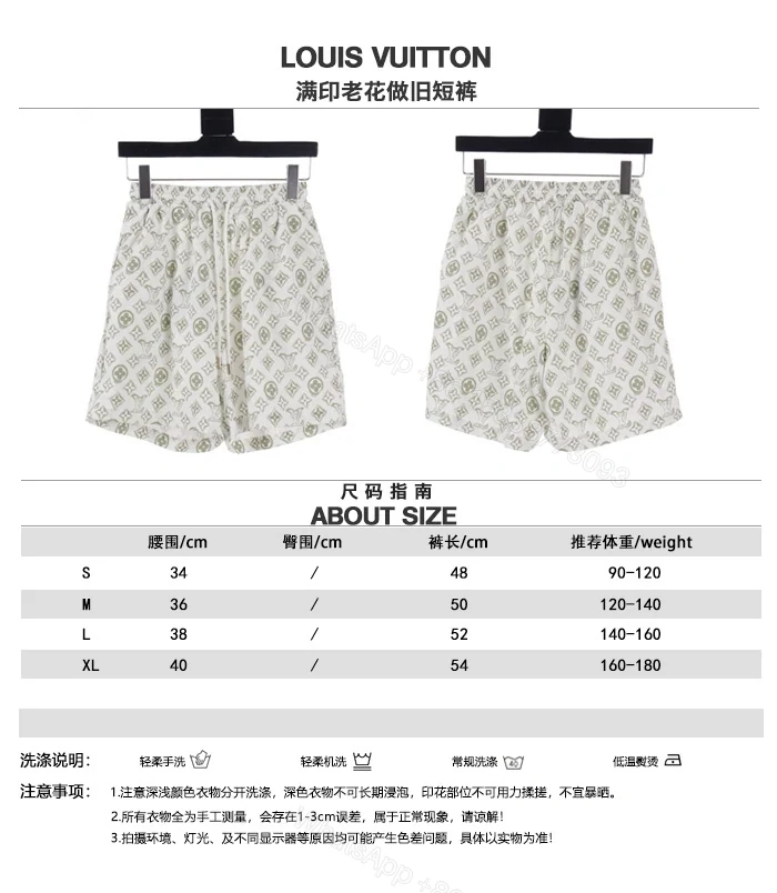 View 10 of 高仿LV*1AFR0061滿印老花做舊短褲白色