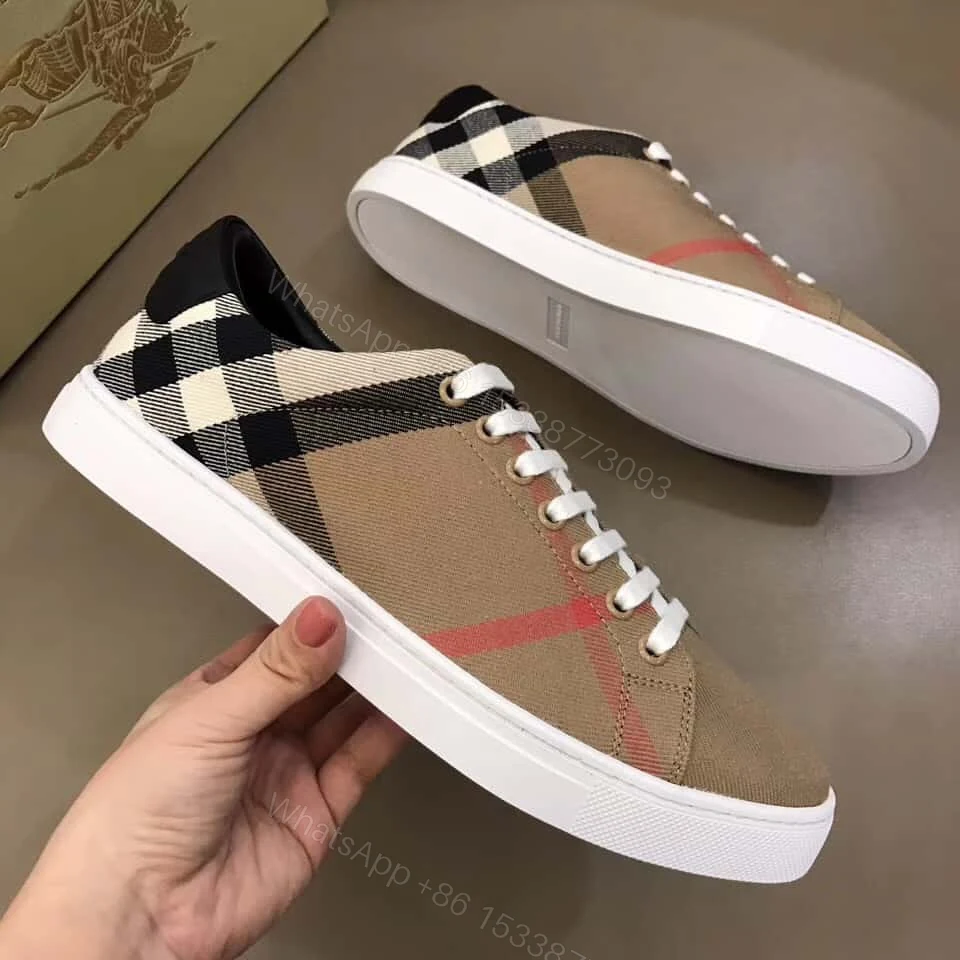 View 2 of BURBERRY ALBERT HOUSE CHECK & LEATHER LOW-TOP SNEAKER – BBR3