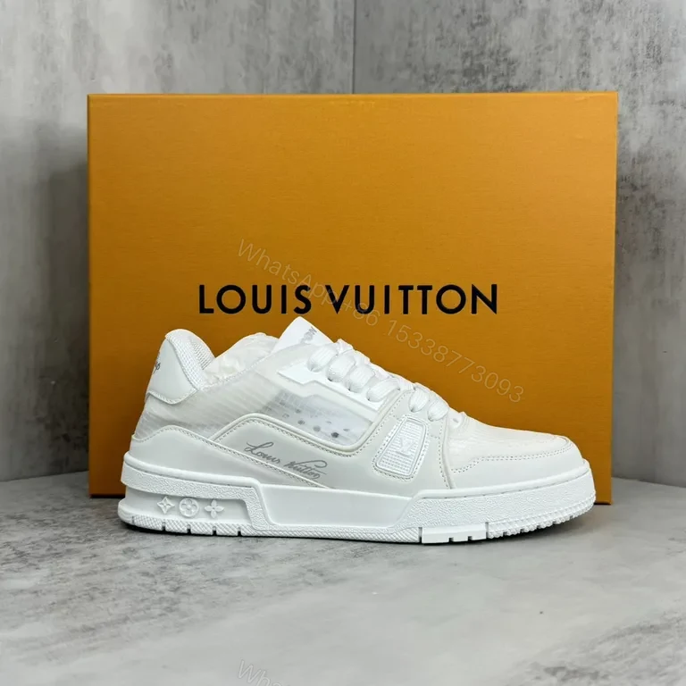 White Leather Sneaker: Subtle LV Detailing, All-Day Comfort — view 1