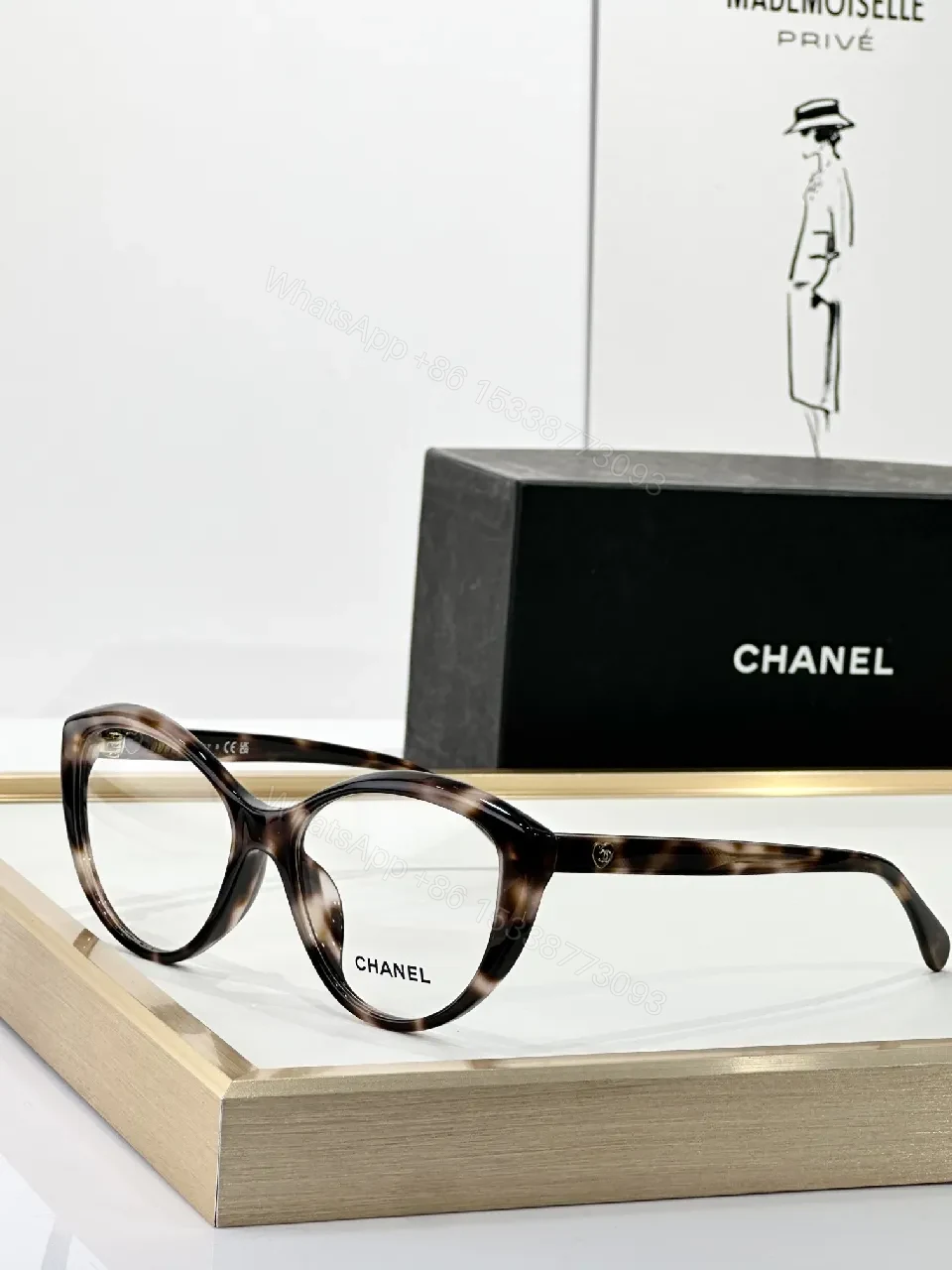 View 7 of Glossy Black Acetate Cat-Eye Frames - Quiet Luxury Comfort