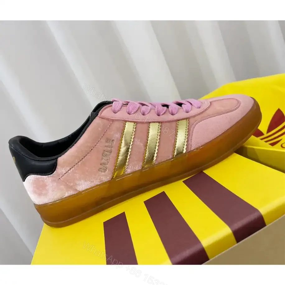 View 2 of GUCCI X ADIDAS GAZELLE SNEAKERS IN PINK VELVET – GC184