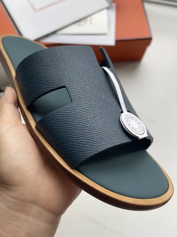 View 7 of Chic Teal Leather Slide - Texture, Luxe Icon Emblem, Unisex