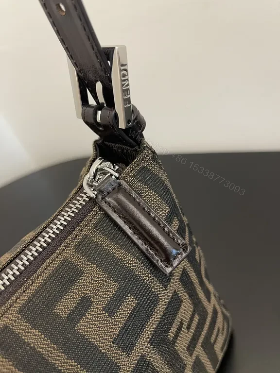 View 7 of Compact Fendi-Inspired Monogram Shoulder Bag: Structured Chic