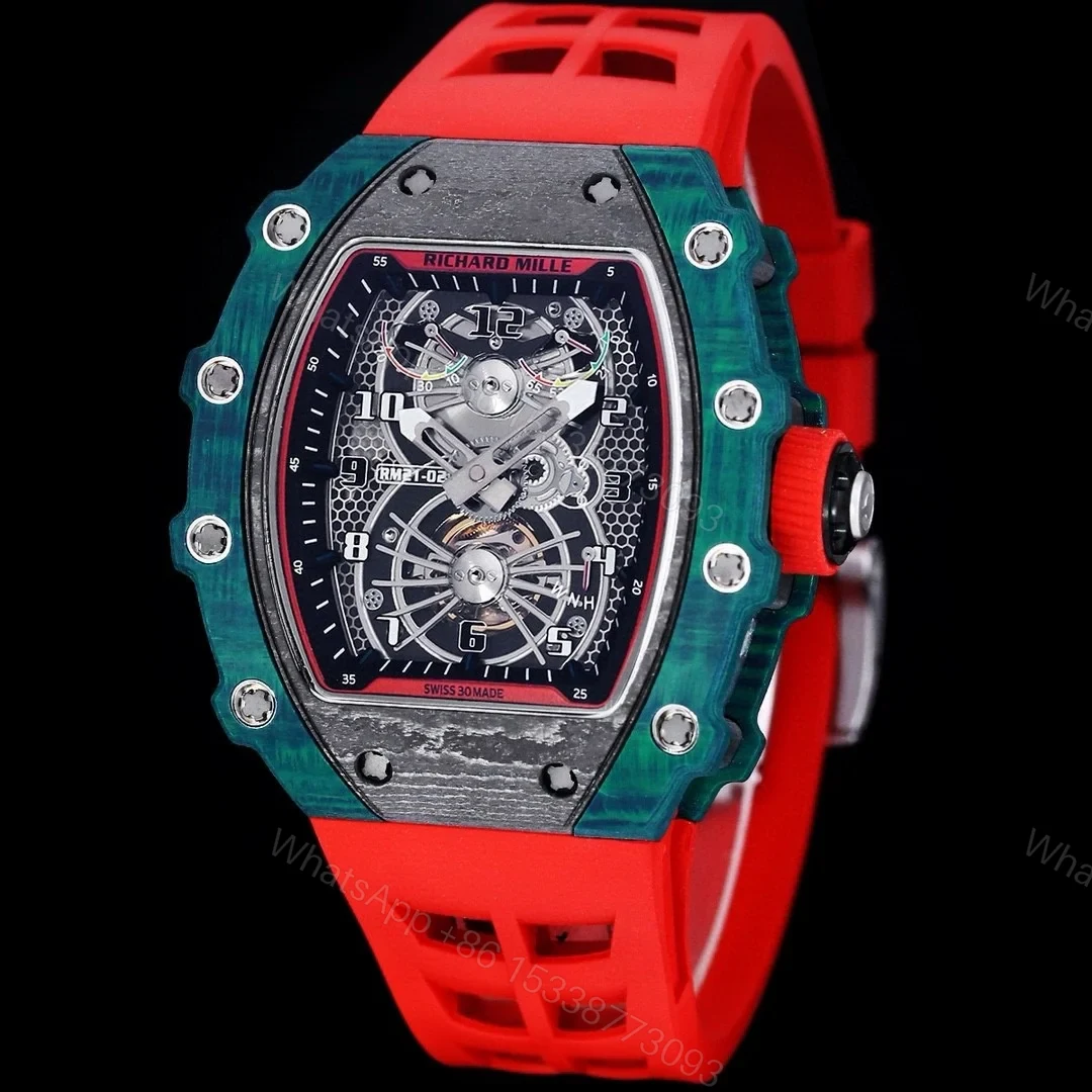 View 2 of Richard Mille RM21-01 Automatic Skeleton Watch 40MM Carbon Blue Fiber Case Premium Edition RM-RM21-01-CARBON-40