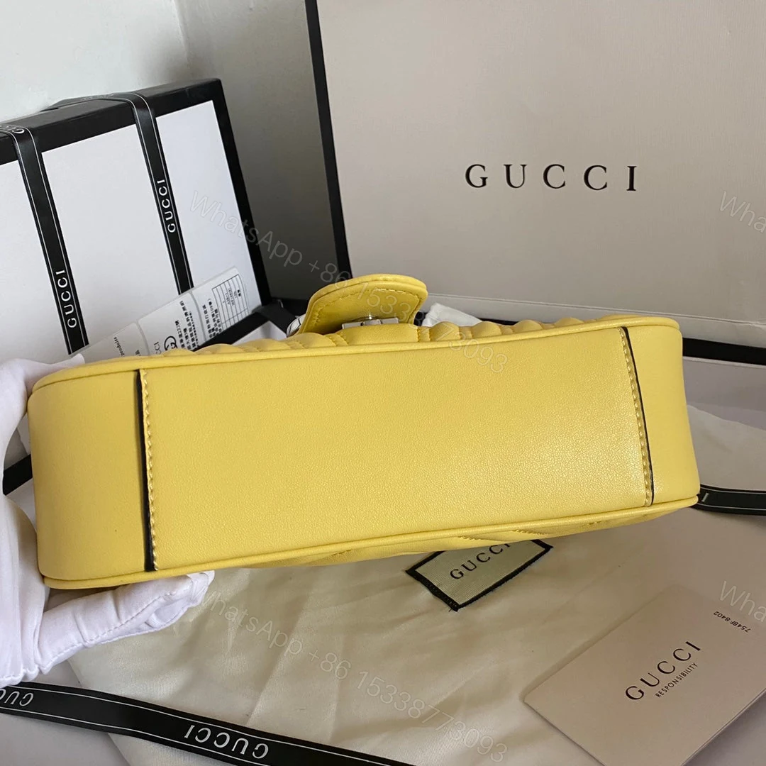 View 7 of Gucci Marmont Small Pastel Yellow