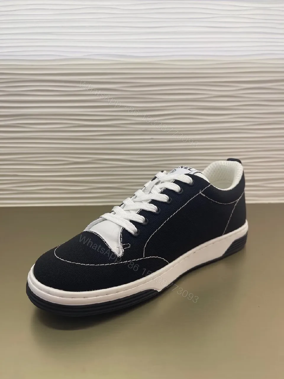 View 5 of Navy Canvas Low-Top Sneaker: Subtle Luxe, Everyday Comfort