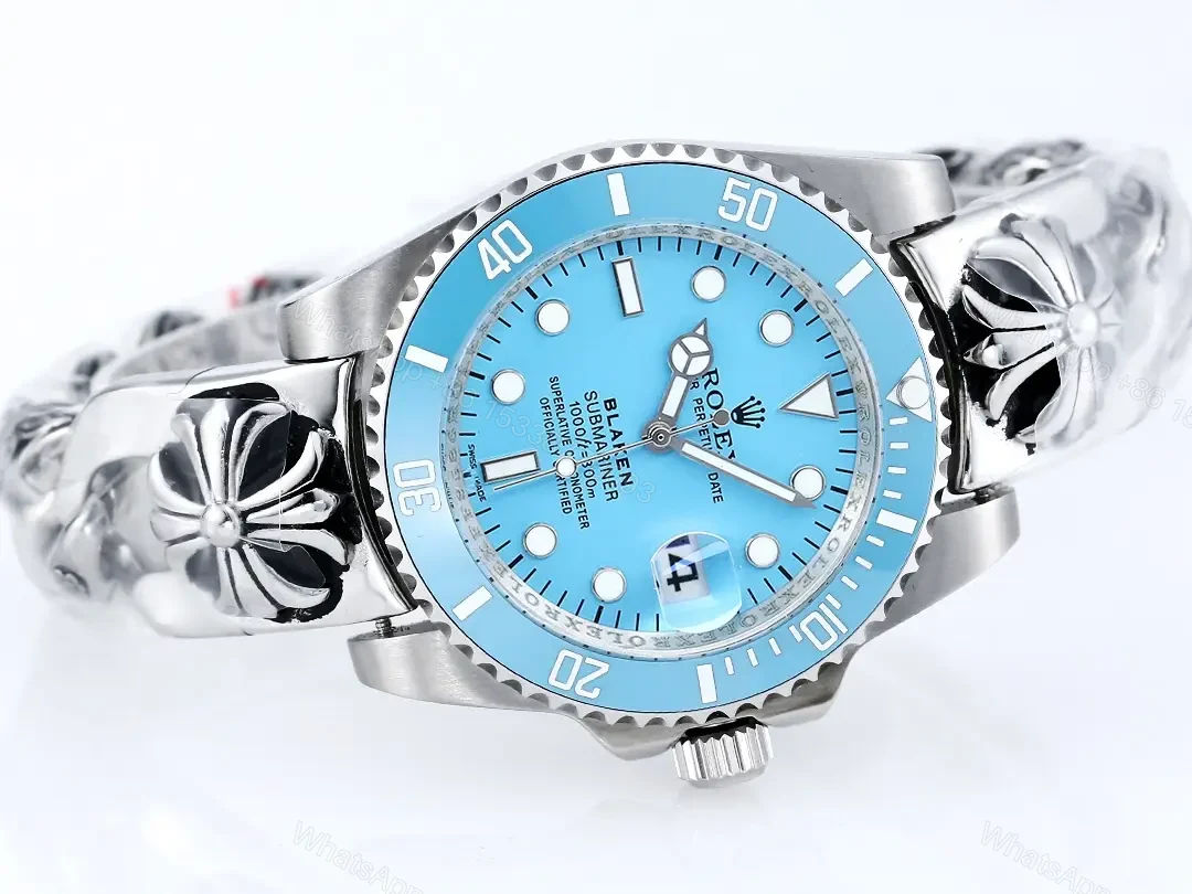 View 4 of Exceptional tiffany blaken submariner replica 40MM Silver Bracelet Edition RG-BLAKEN-TIFFANY-SUB-SILVER