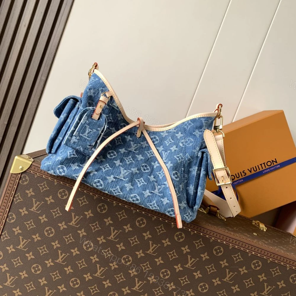 View 2 of Louis Vuitton Carryall Cargo PM Blue Denim 33Cm