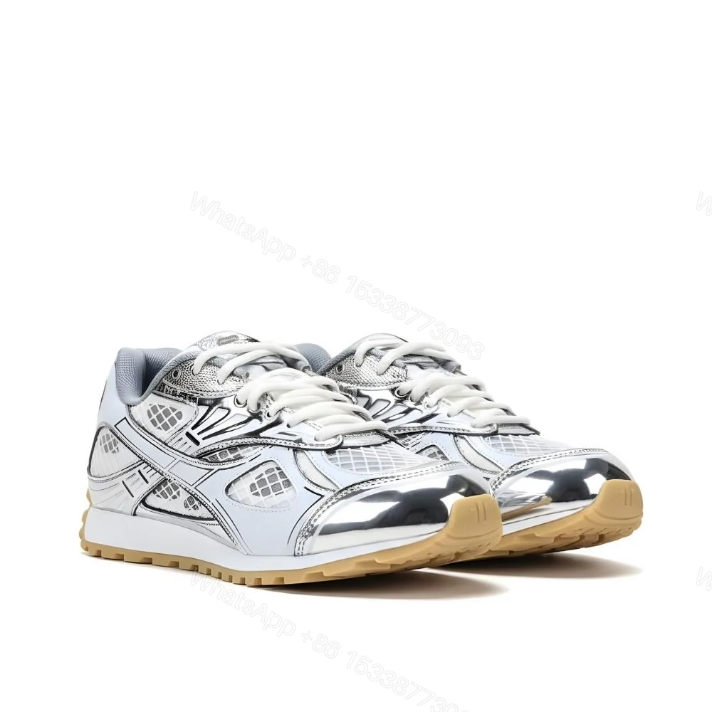 Bottega Veneta Orbit Sneaker Silver And White — view 1