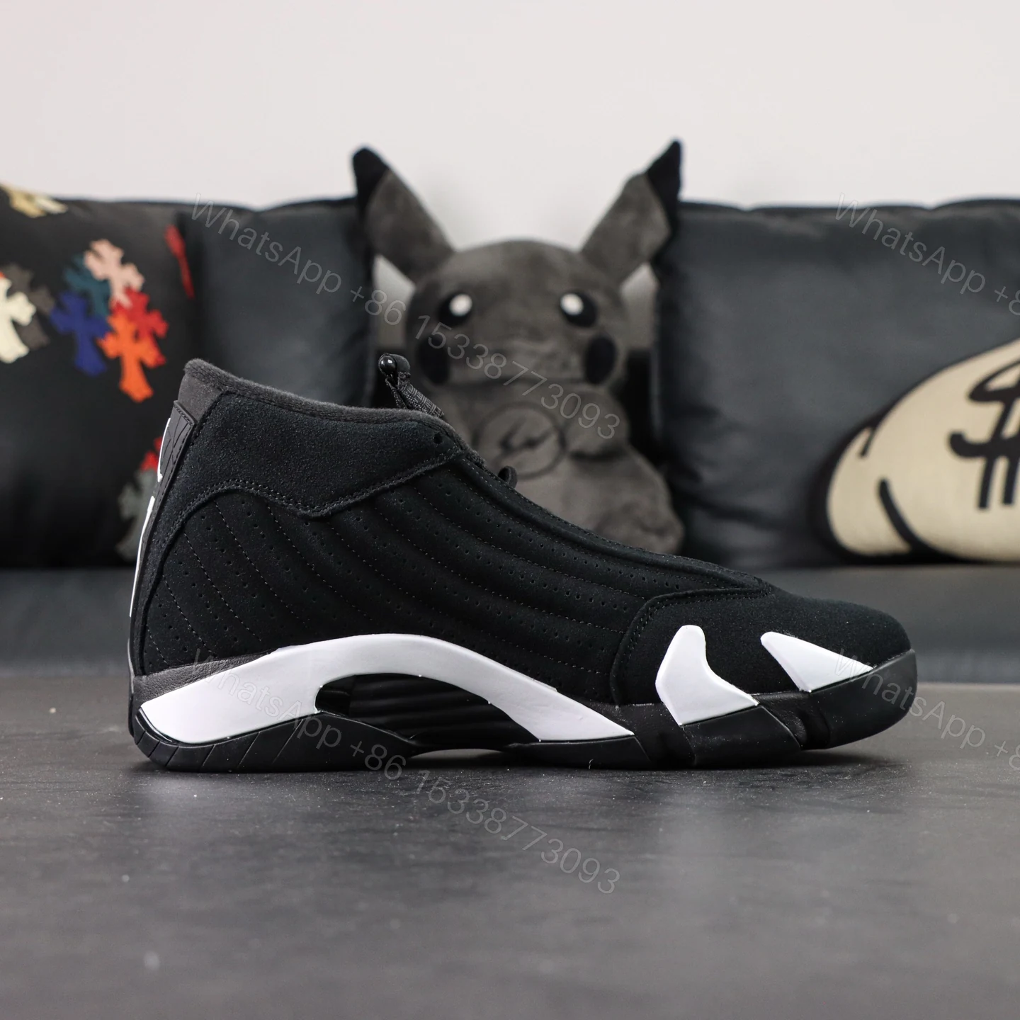 View 2 of Air Jordan 14 Retro Bred Black and White