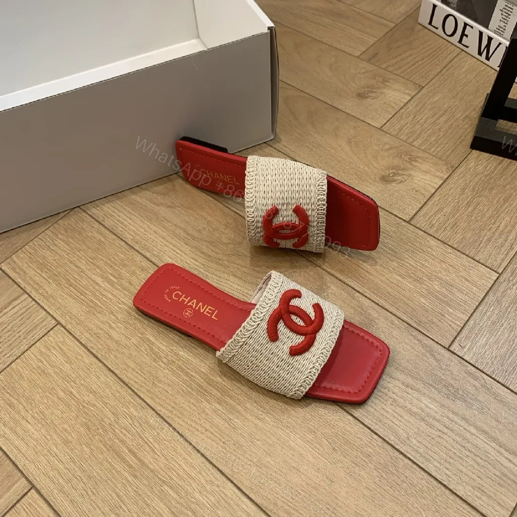 View 5 of Red Leather Textured Strap Slide: Luxe Casual Comfort