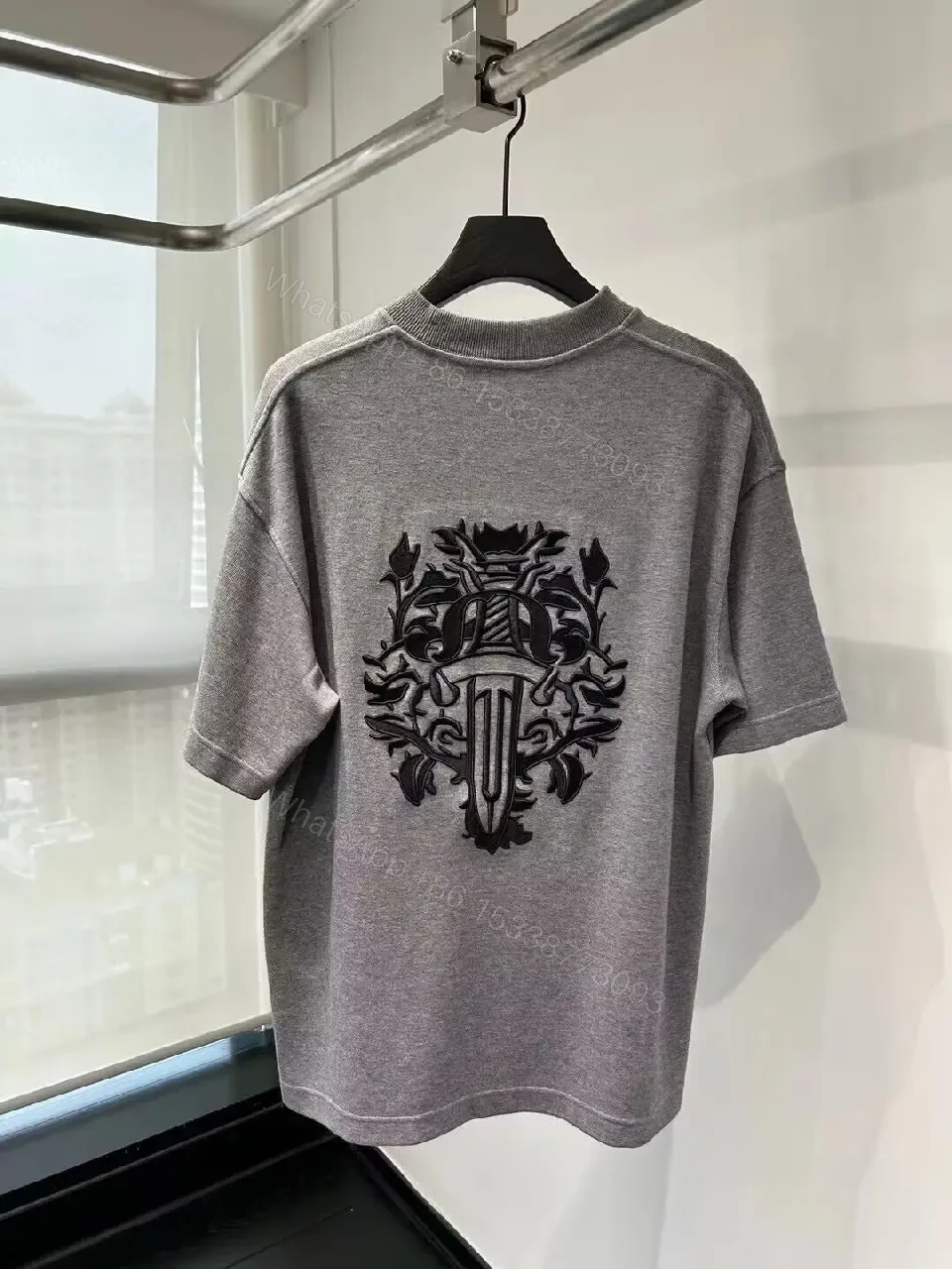 View 2 of Neutral Off-White Cotton Tee: Minimalist, Relaxed Fit, Premium
