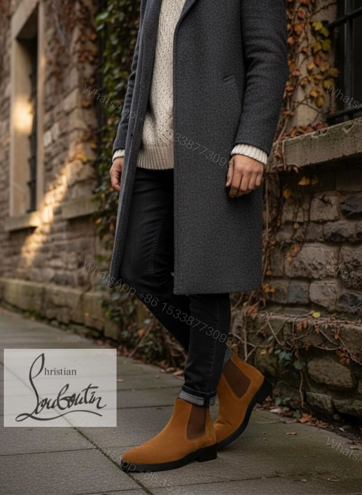 View 16 of First Copy Louboutin Suede Boots for Men