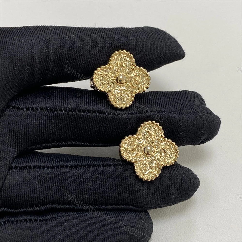 View 4 of Van Cleef Arpels Magic Alhambra Hammered Earrings VCARO1II00