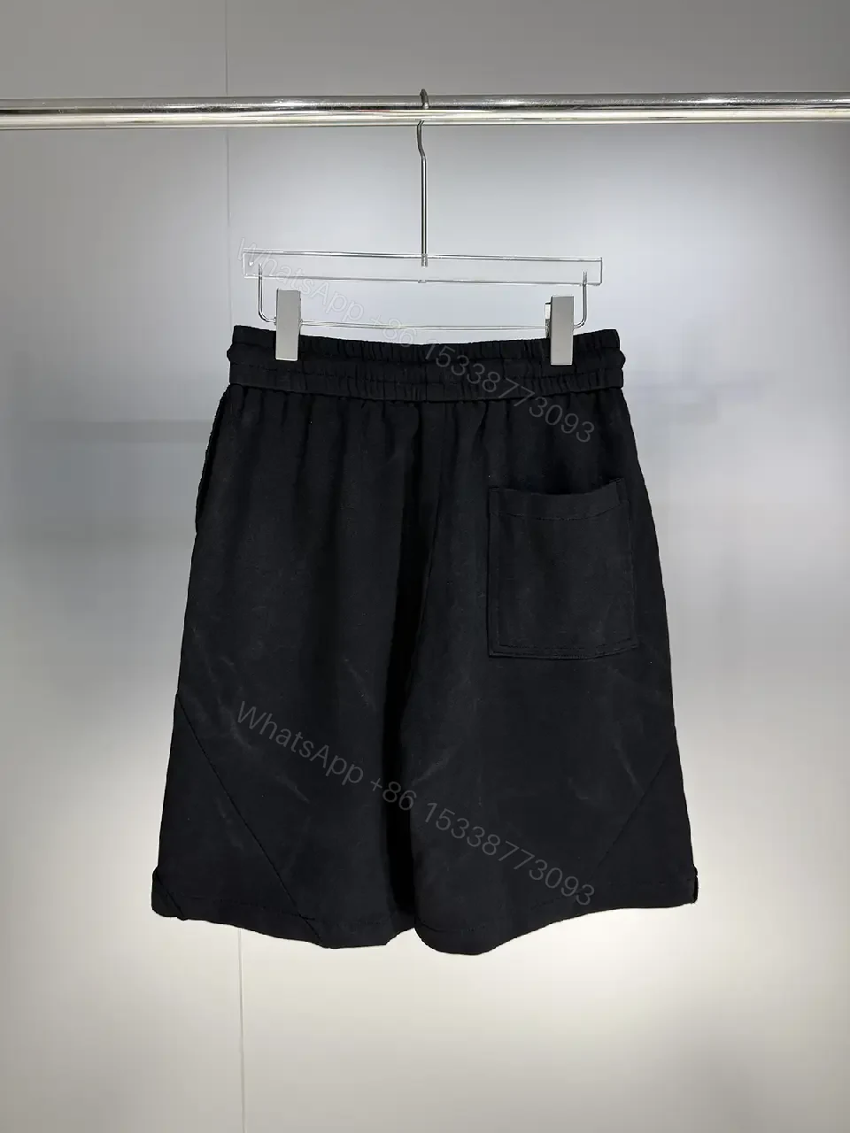 View 2 of Black Nylon Jogger Shorts with Balenciaga Logo