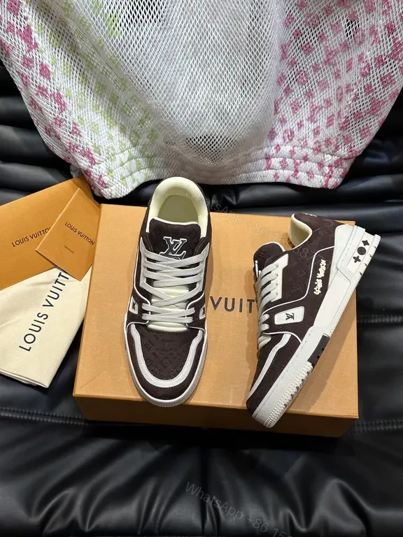 View 9 of Bold Textured High-Top Sneakers with LV Detailing