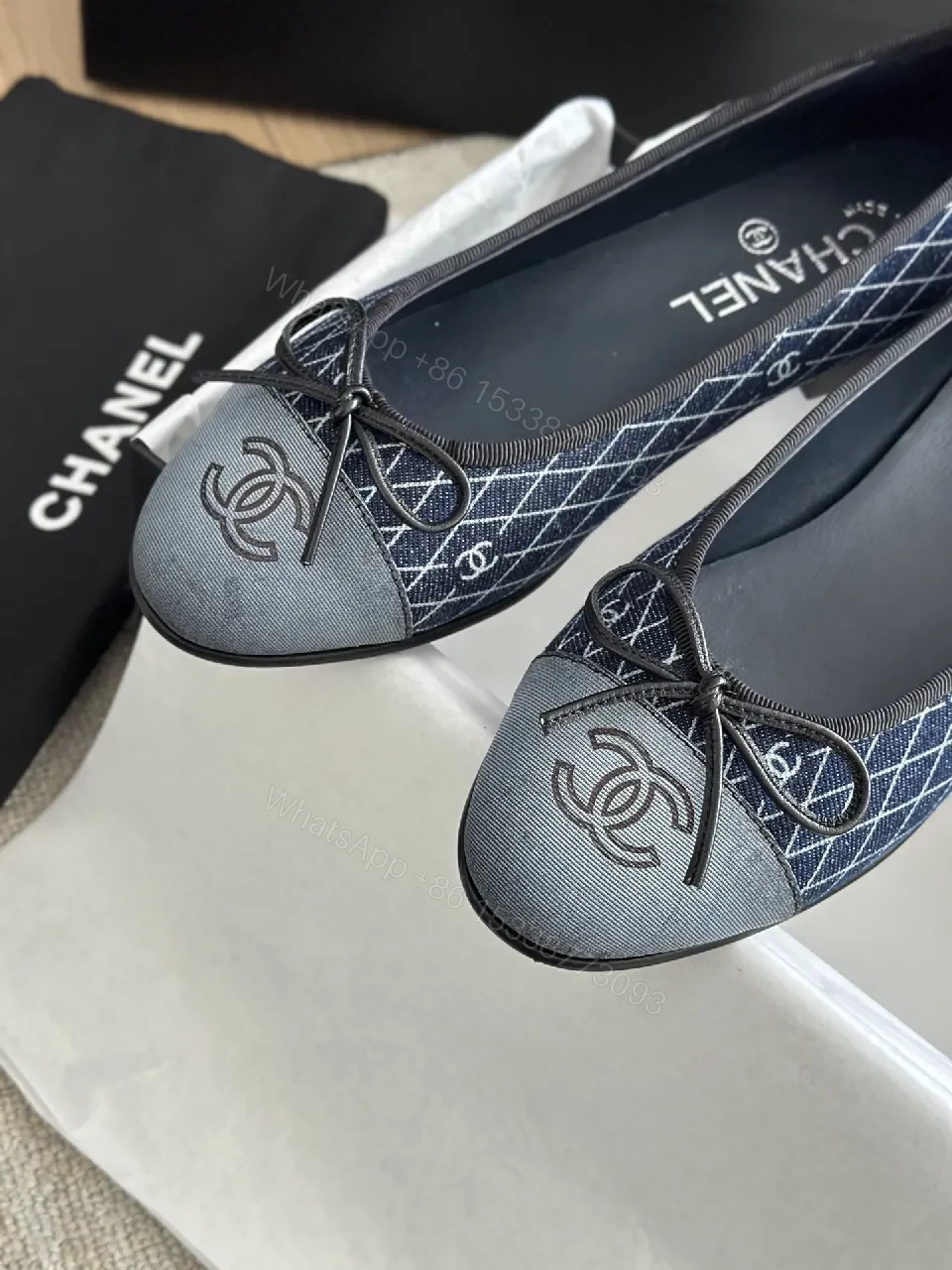 View 4 of Textured Navy Flats: Subtle Glamour, All-Day Comfort