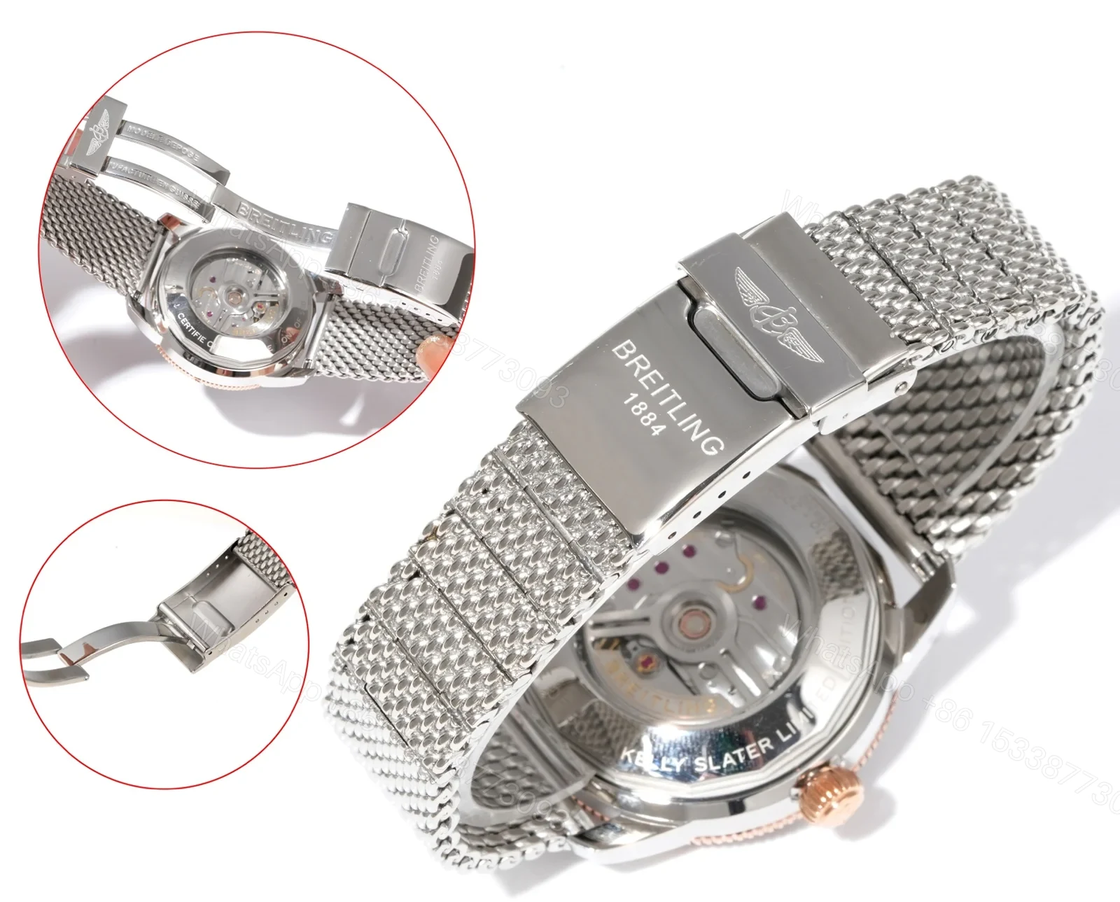 View 8 of Breitling Superocean Heritage B31 Automatic 42 Stainless Steel – Red Gold Black Milanese UB3111241B1A1