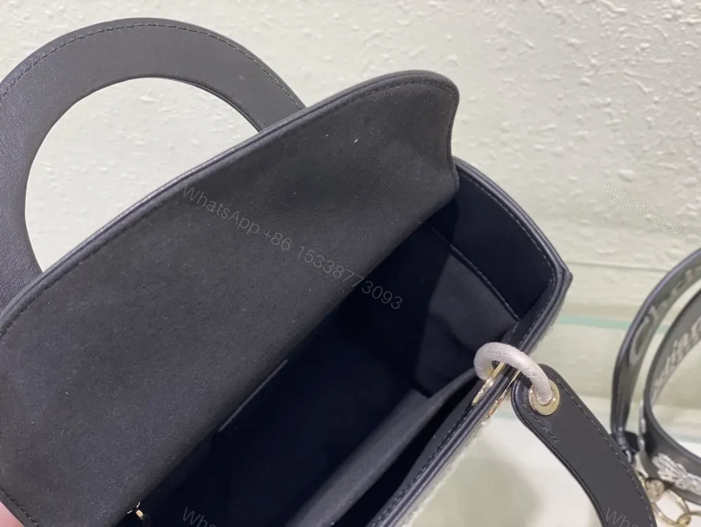 View 4 of White Embroidery Satchel: Dior Couture Crossbody Bag