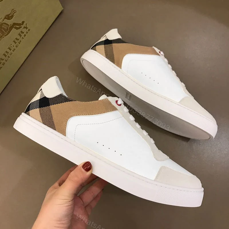 View 4 of BURBERRY LEATHER AND HOUSE CHECK SNEAKERS – BBR27