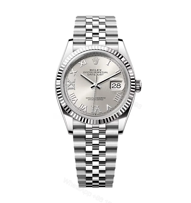 Rolex Datejust Silver Roman Diamond Dial 126234-0029 36 mm — view 1