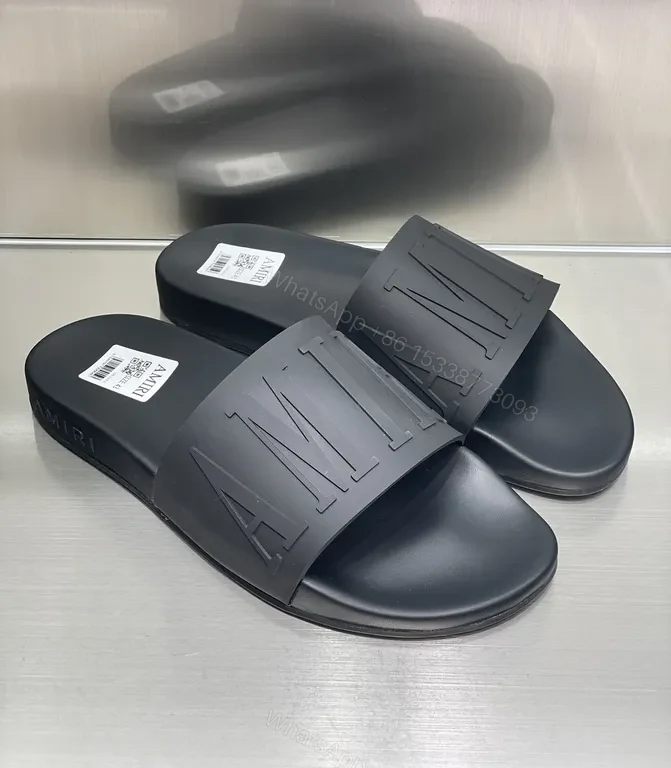 Armani-Inspired Black Matte Slides: Luxury Comfort — view 1