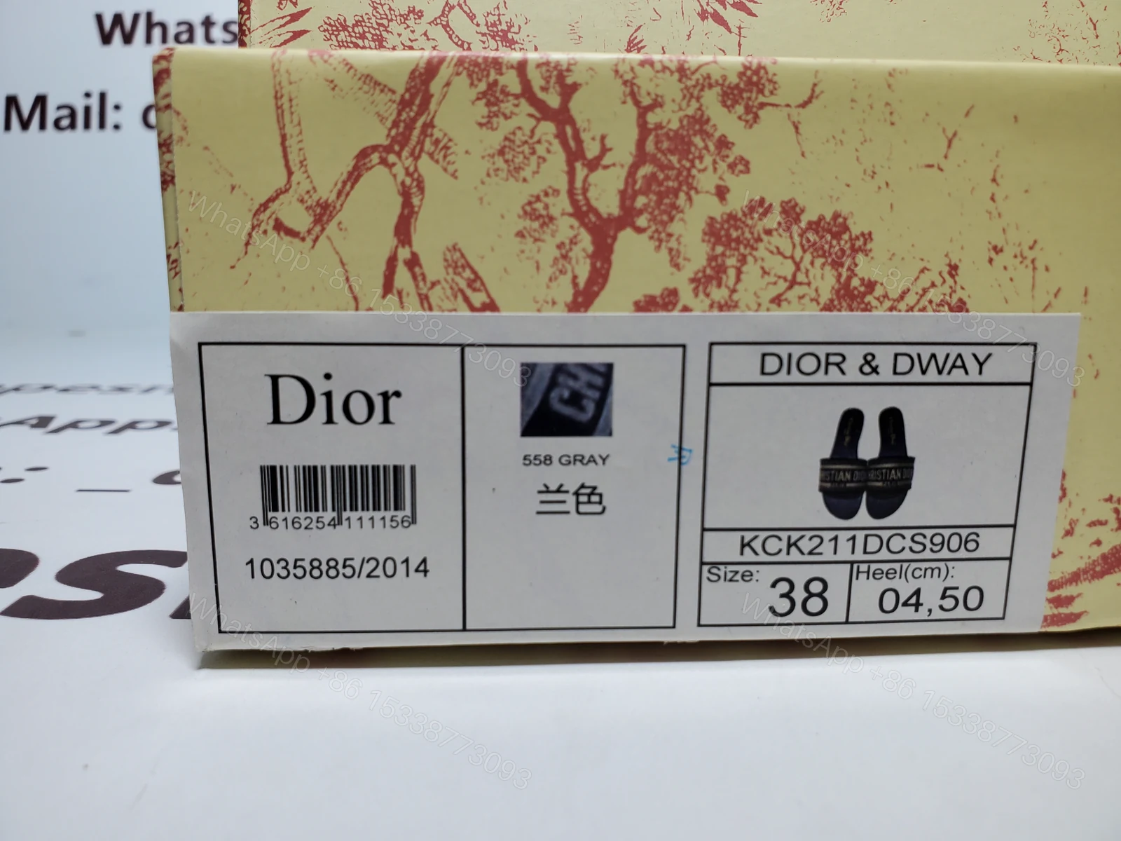 View 2 of CHRISTIAN DIOR DWAY NAVY BLUE FABRIC SLIDES