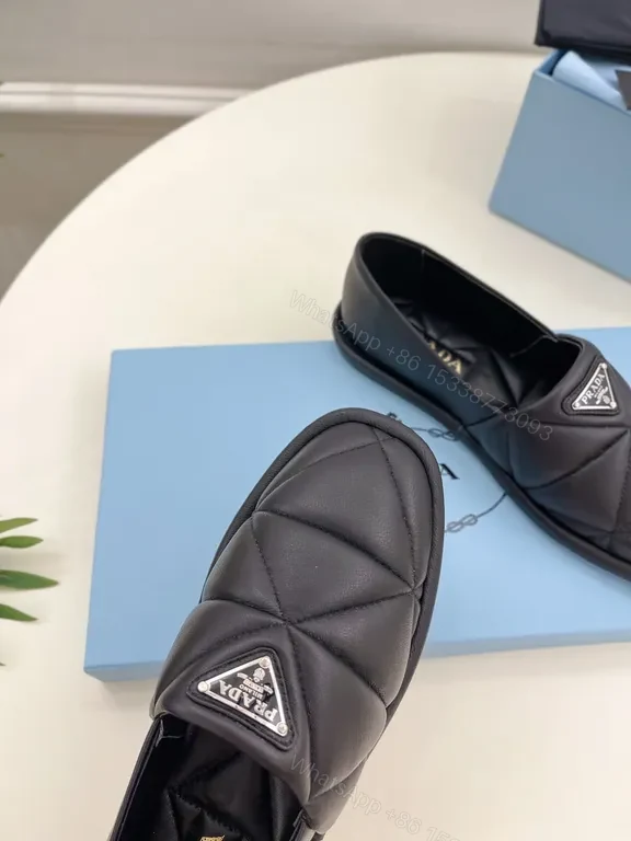 View 4 of Quilted Leather Slip-Ons with Prada Triangle - All-Day Comfort