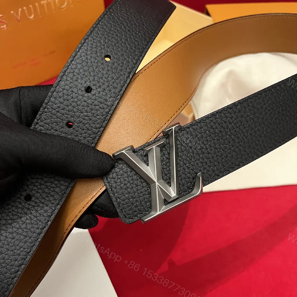 View 2 of Leather Belt + Calfskin + Minimalist + Subtle Signature Buckle + Belt