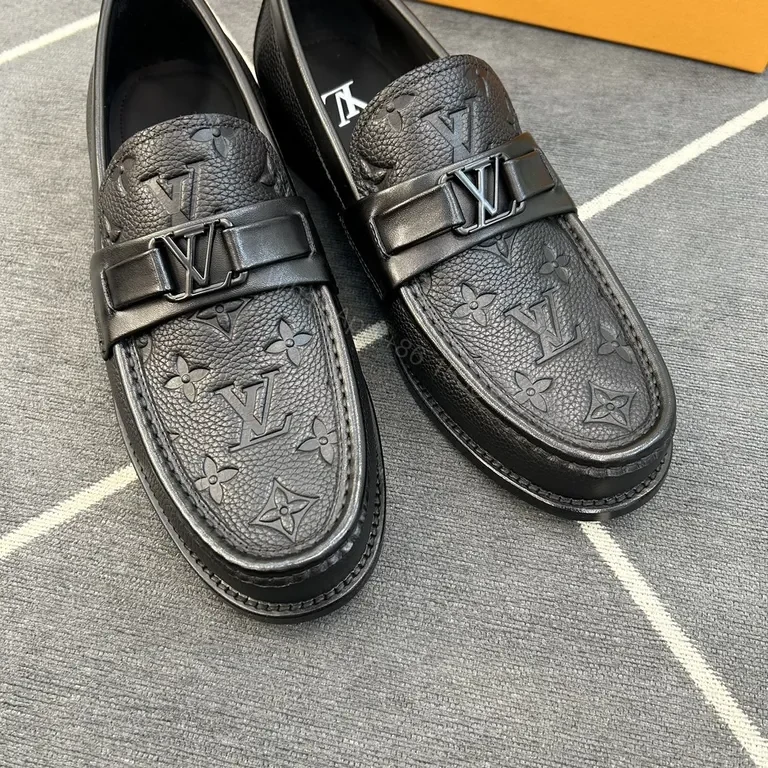 View 7 of Refined Monogram Leather Driver â€“ Black Oxford Loafer