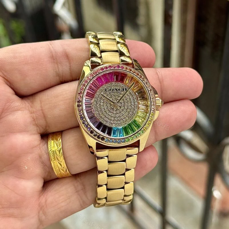 View 2 of Coach Greyson Rainbow Crystal 36mm Quartz Watch