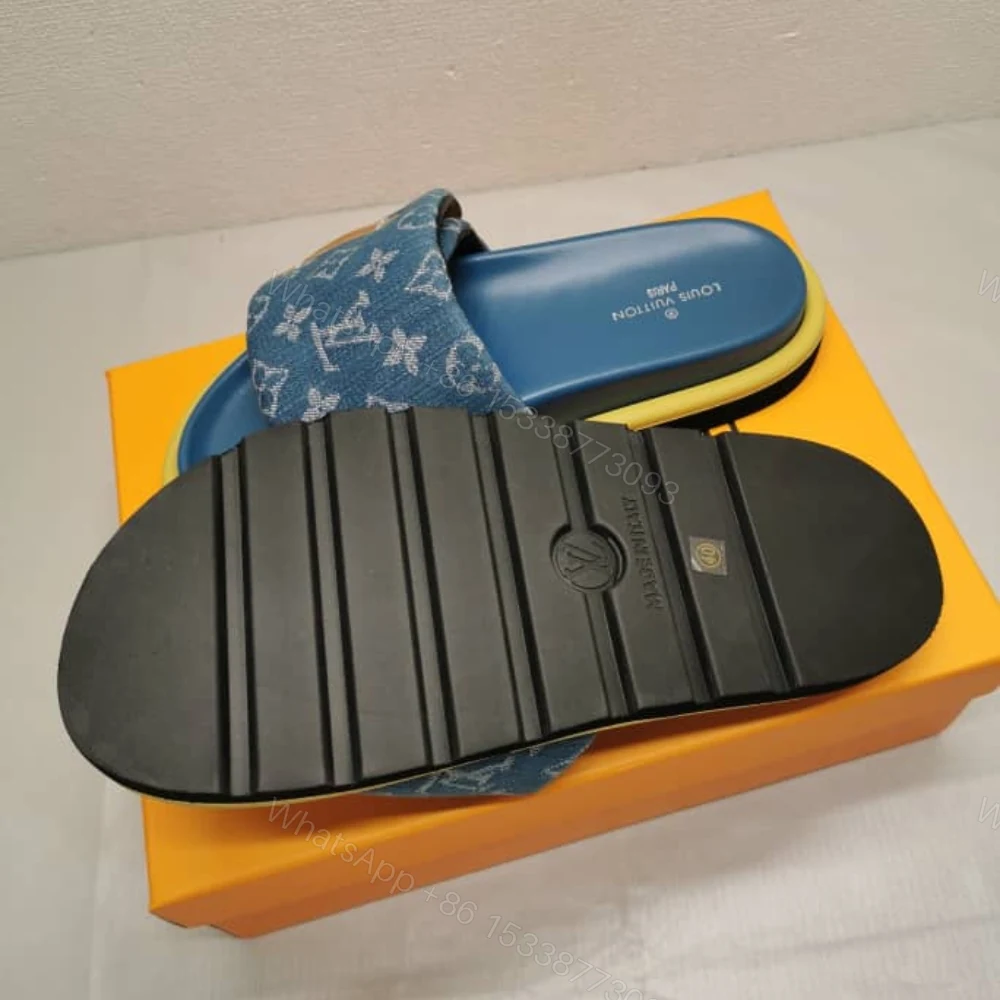 View 2 of Louis Vuitton Pool Pillow Flat Comfort Mules Blue 1ACJVH
