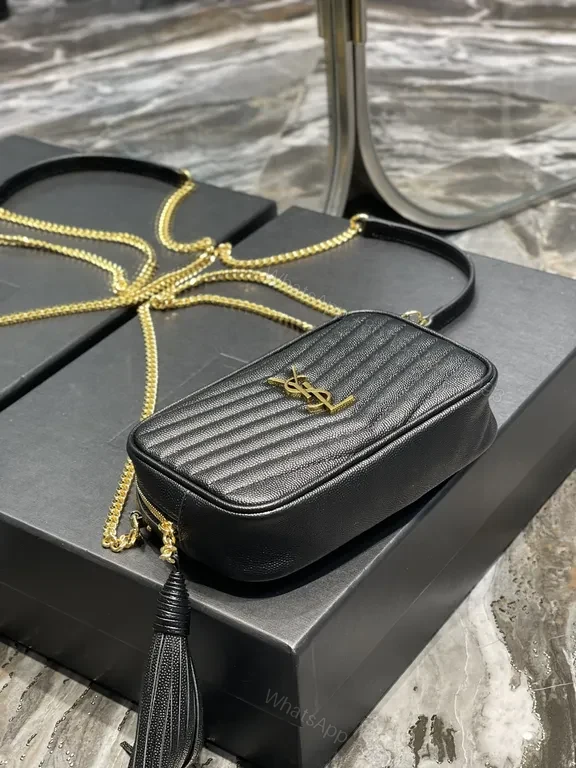 View 4 of Chic Quilted Crossbody Bag with YSL Hardware