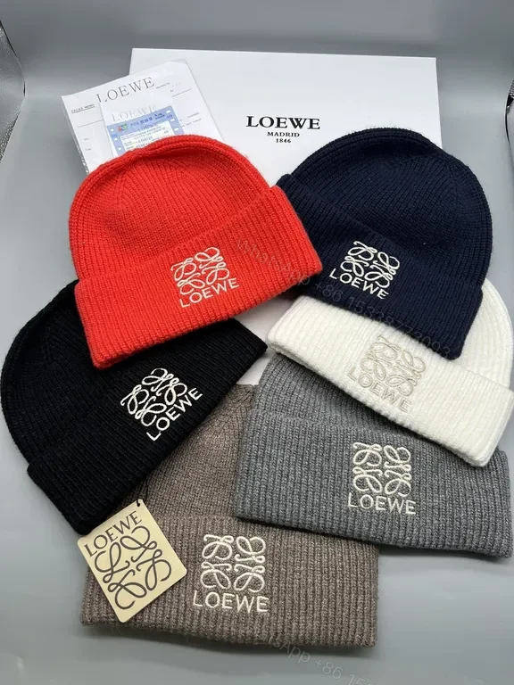 View 8 of Iconic LOEWE Beanie: Black Wool Blend, Minimal Luxury, All-Season Warmth Beanie