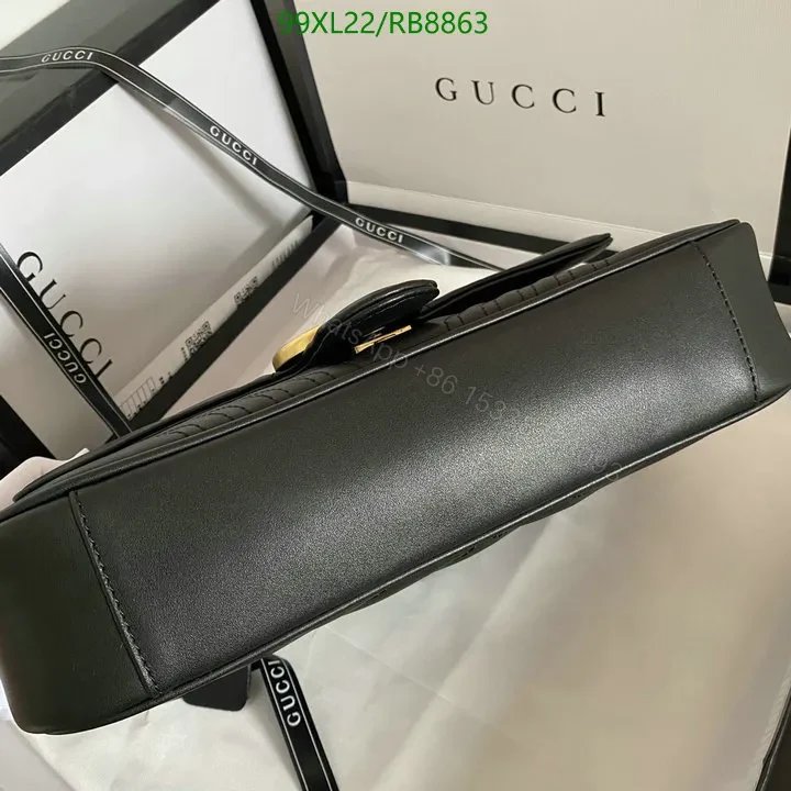 View 25 of Small Gucci GG Marmont Chain Bag in White Chevron Leather 987654