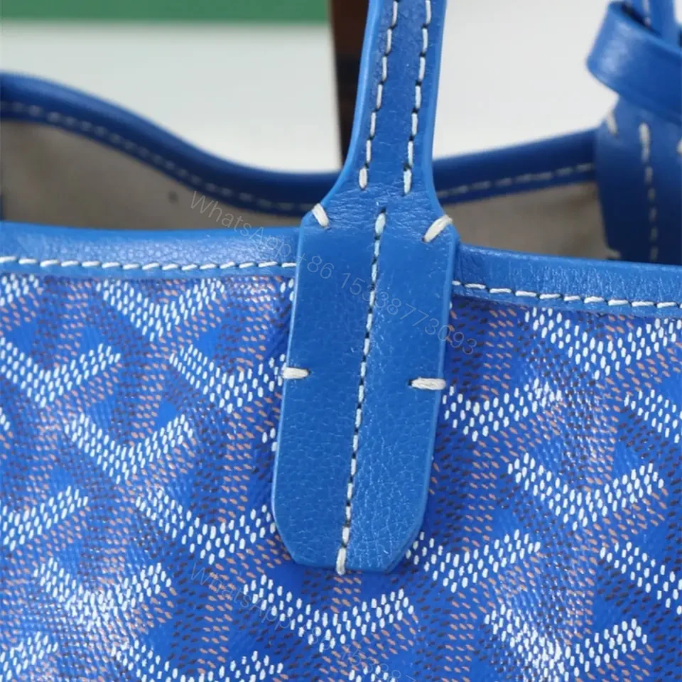 View 12 of 高仿Goyard*STLOUIP6滿印Tote手提袋天藍免檢版小號