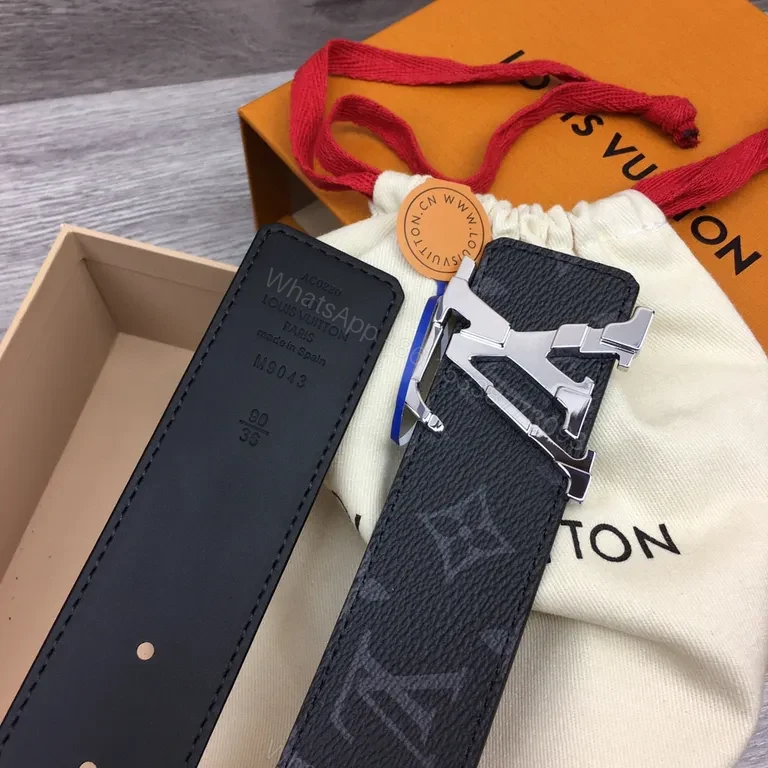 View 2 of Monogram Belt with Silver Logo Buckle â€“ Everyday Luxury