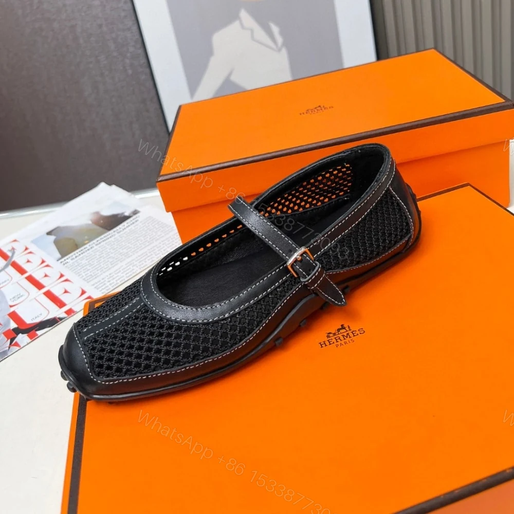 View 4 of HERMES KICHU BALLET FLATS BLACK H251170Z 7K380