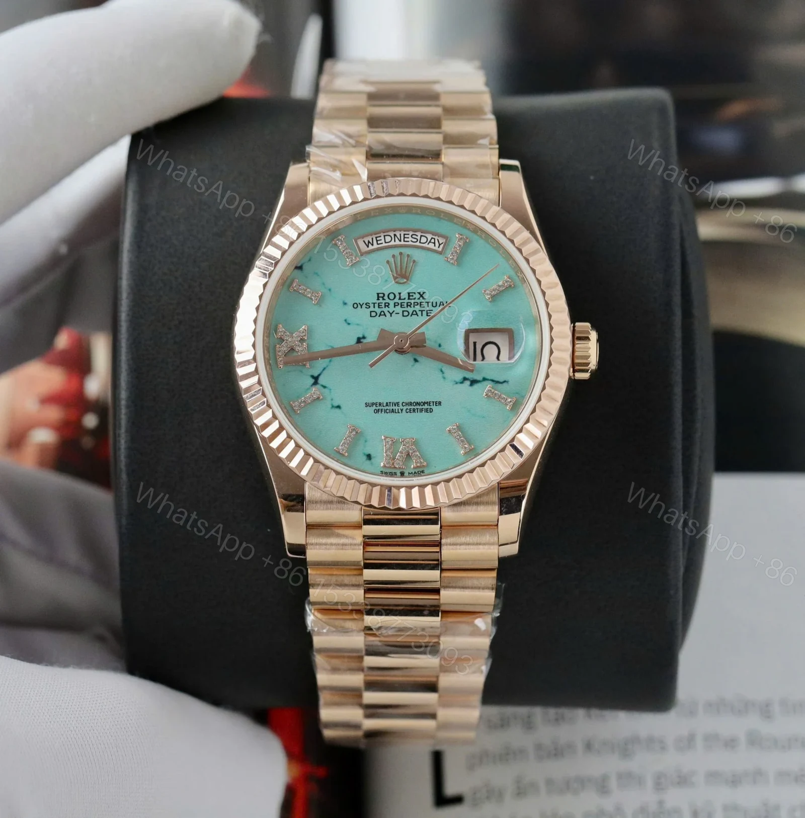View 2 of Superclone Rolex Day-Date Turquoise Dial 128235 40 mm