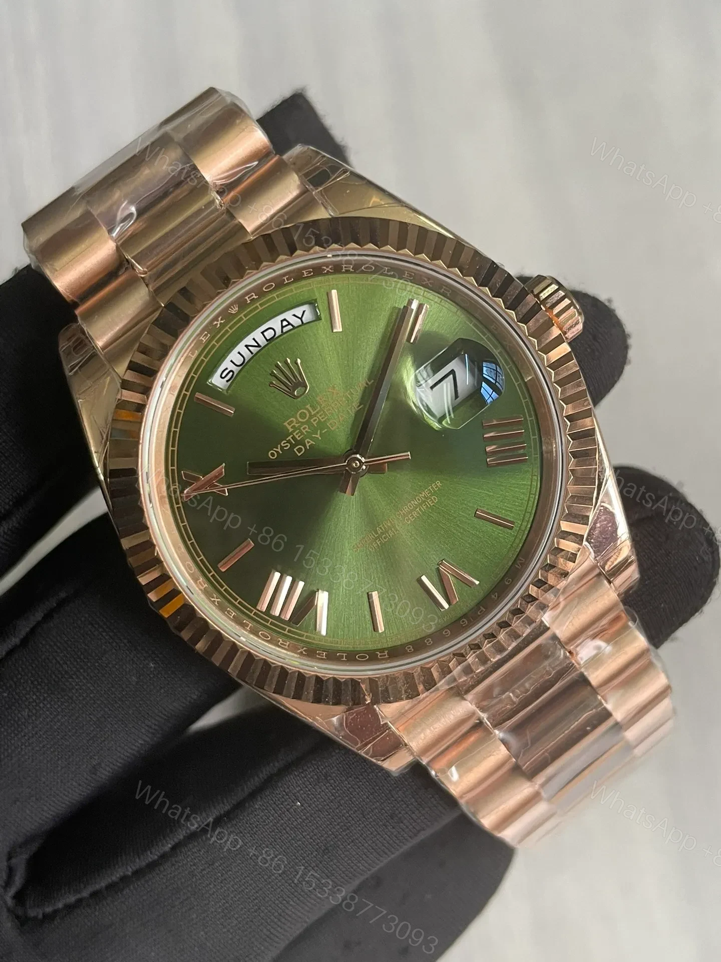 View 8 of Superclone Rolex Day-Date Olive Dial 128235 36 mm