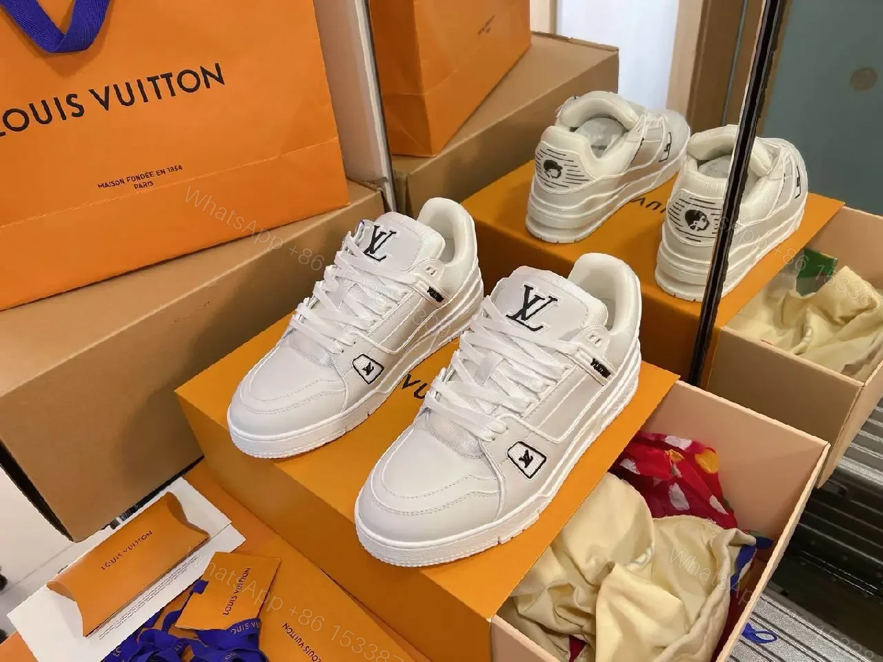 White Leather Trainer, Modern Luxury, Everyday Comfort Sneaker — view 1