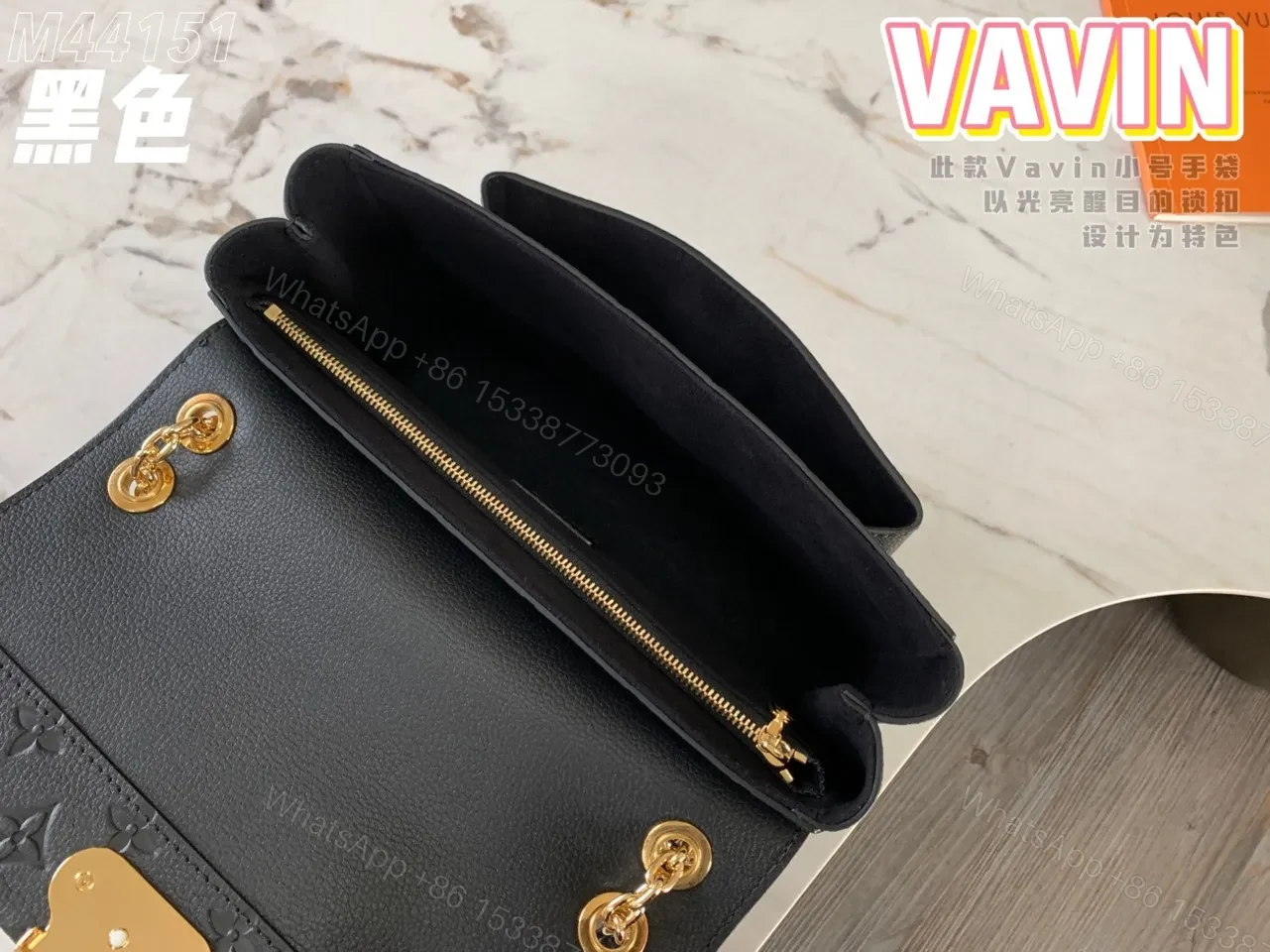 View 4 of Louis Vuitton LV Vavin Monogram Black With Lock Gold Like Auth Handbags 25x18x10cm