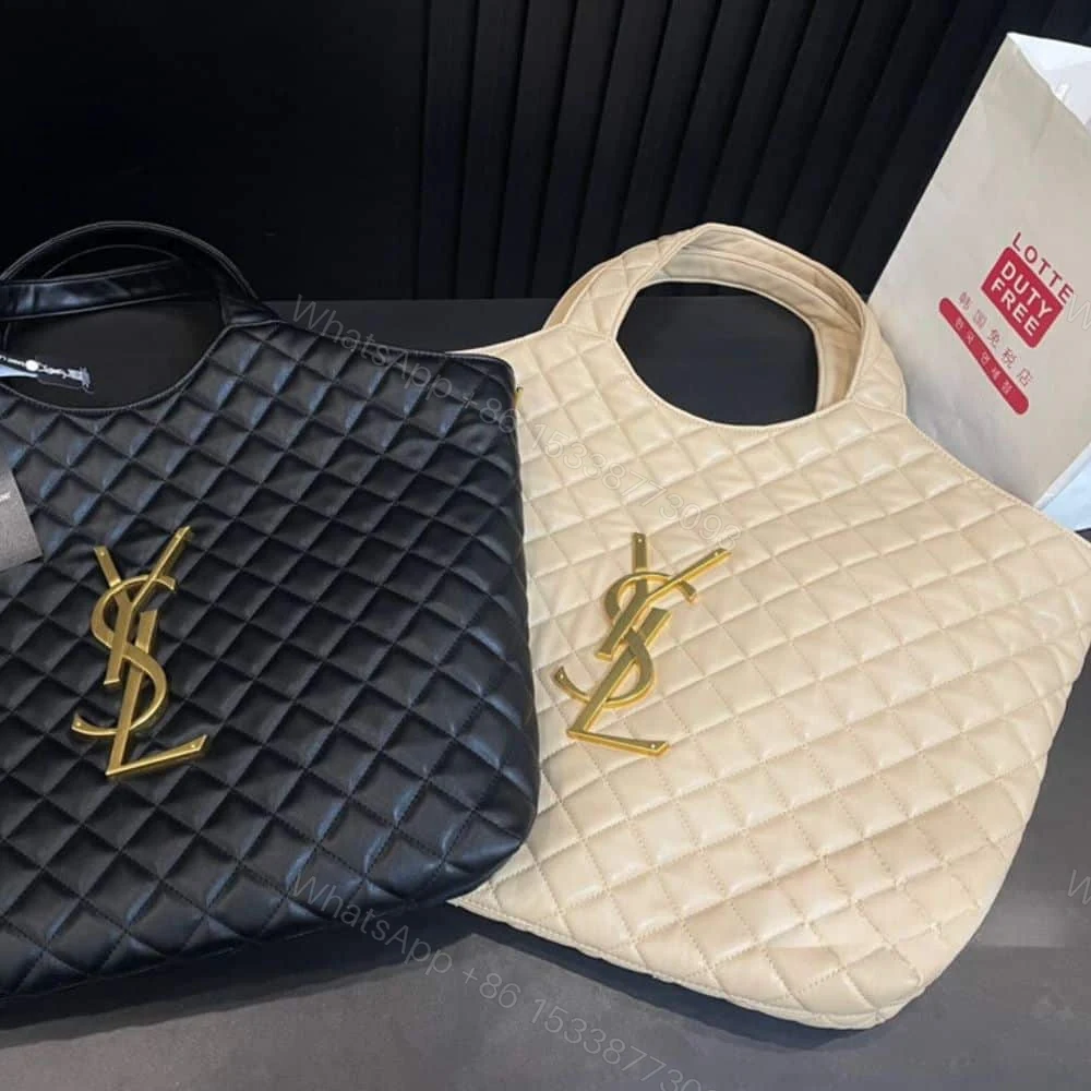View 3 of Saint Laurent Icare Maxi Shopping Bag In Quilted Beige 50Cm 698651AABR89748