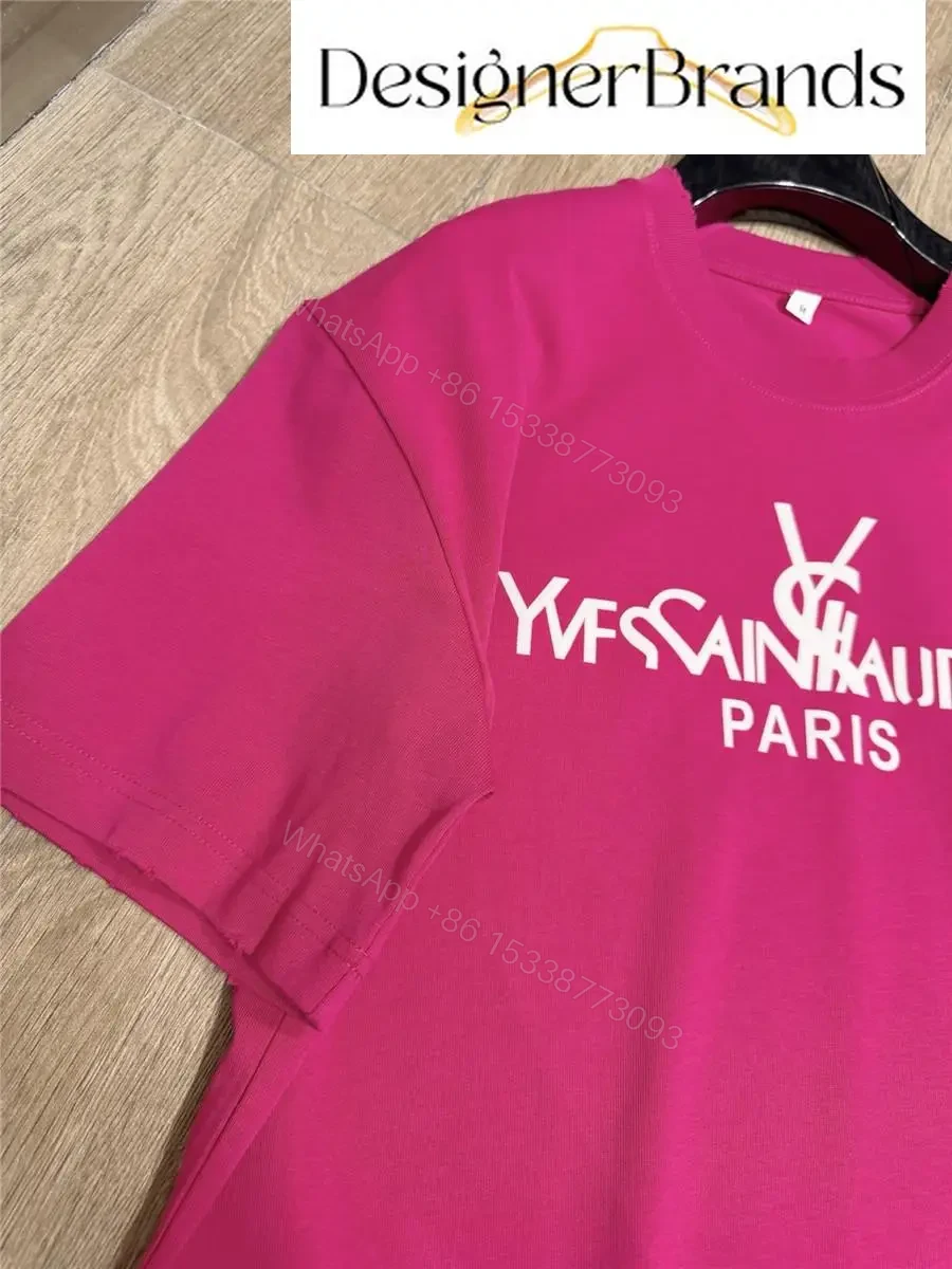 View 6 of Bold Fuchsia Logo Tee: Oversized Cotton-Creast Crest Top