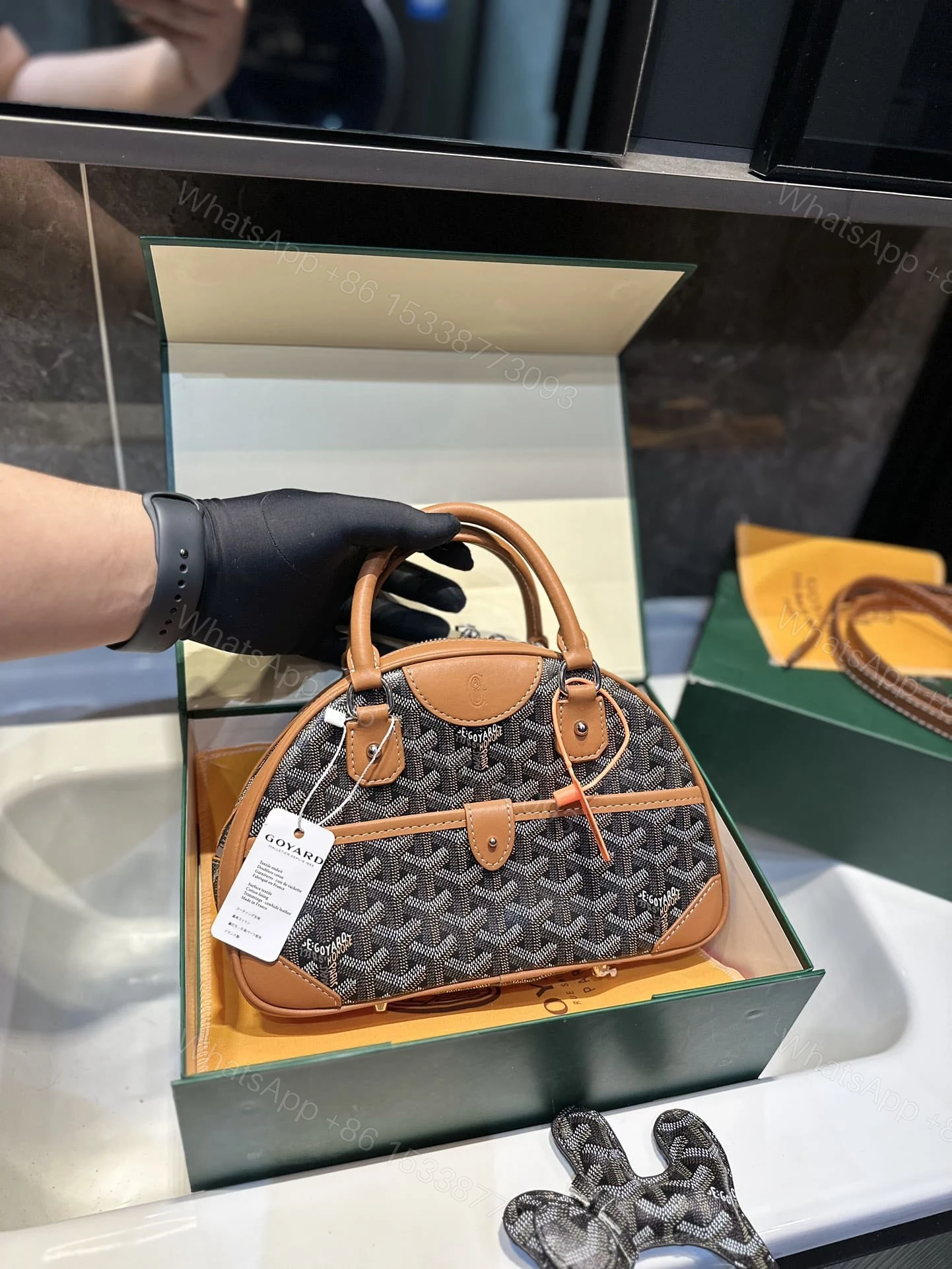 View 2 of GOYARD SAINT JEANNE PM BLACK TAN 26CM
