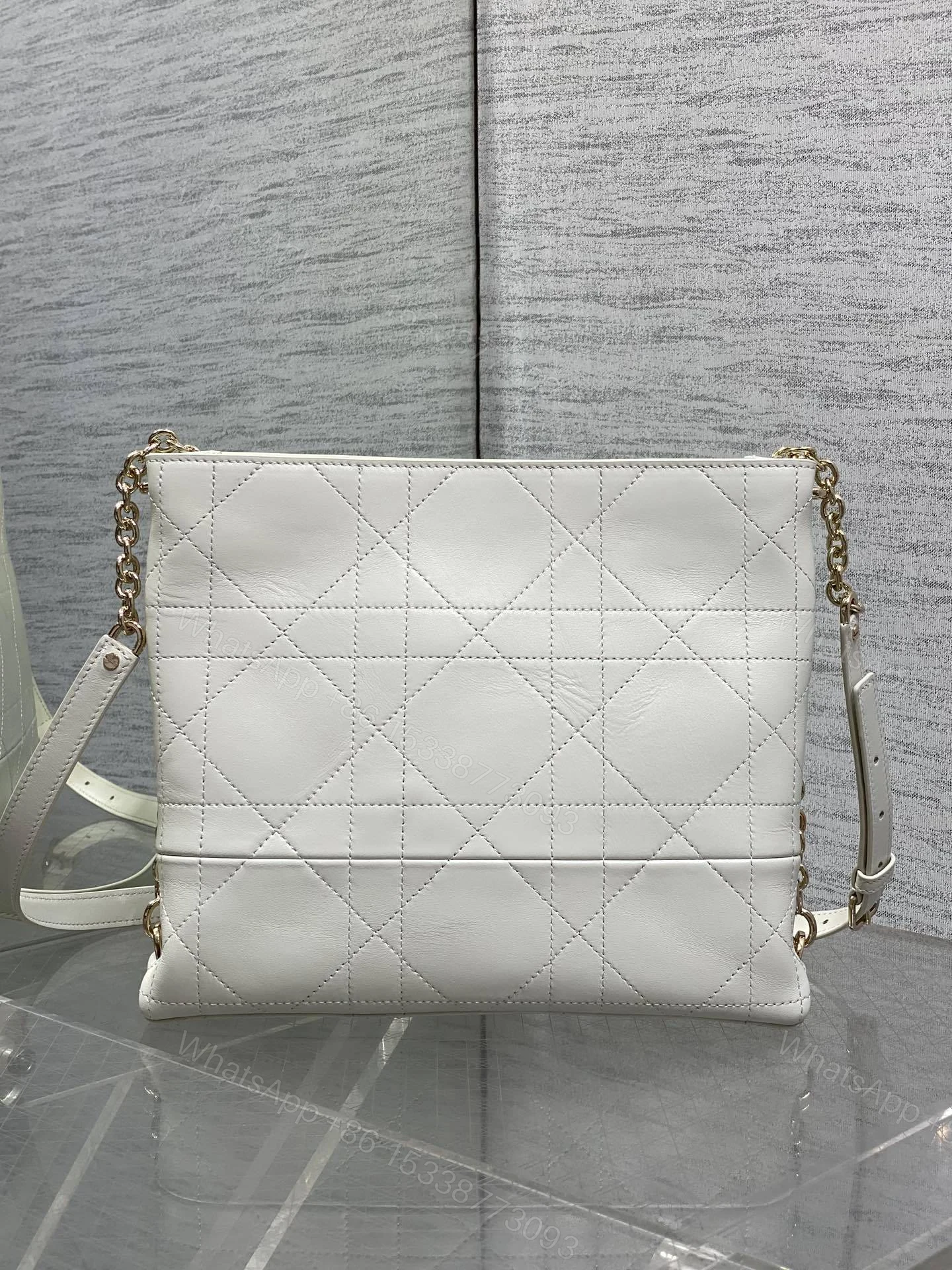 View 2 of Dior Trianon Bag in White Gold Hardware