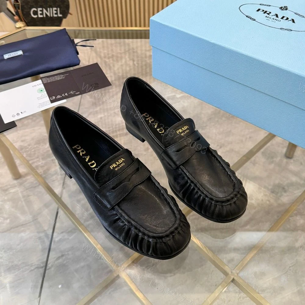 View 3 of Prada Leather Loafers Black 1D175O 007 F0002 F 020