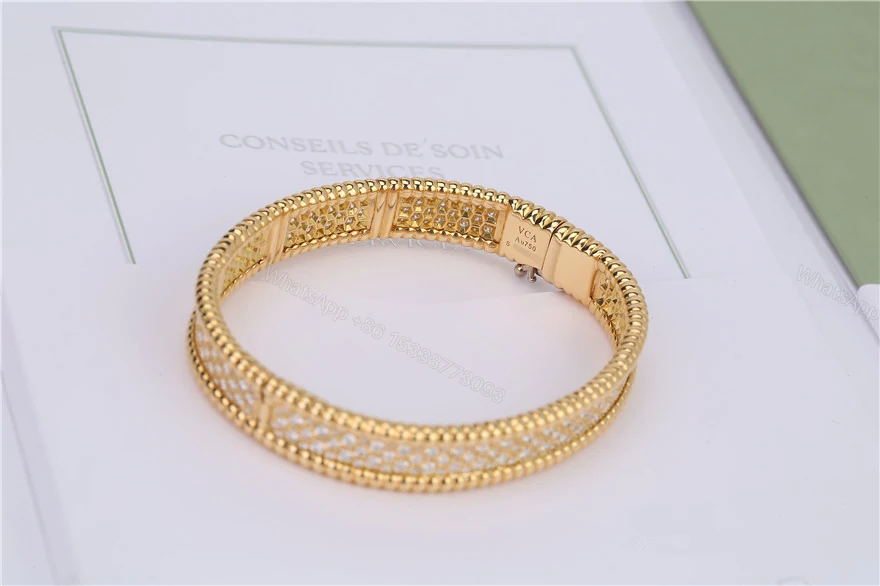 View 4 of Van Cleef & Arpels Perlée diamonds bracelet, 3 rows