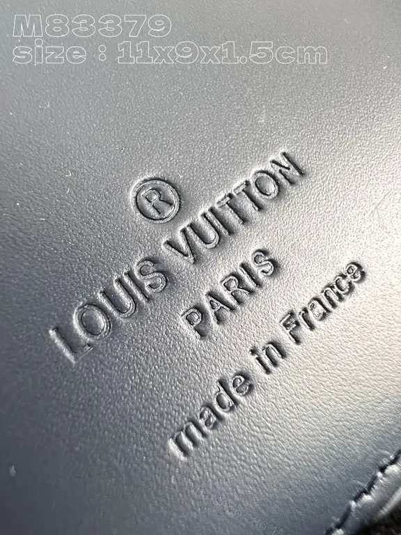 View 2 of Navy LV-Patterned Compact Wallet: Everyday Luxury