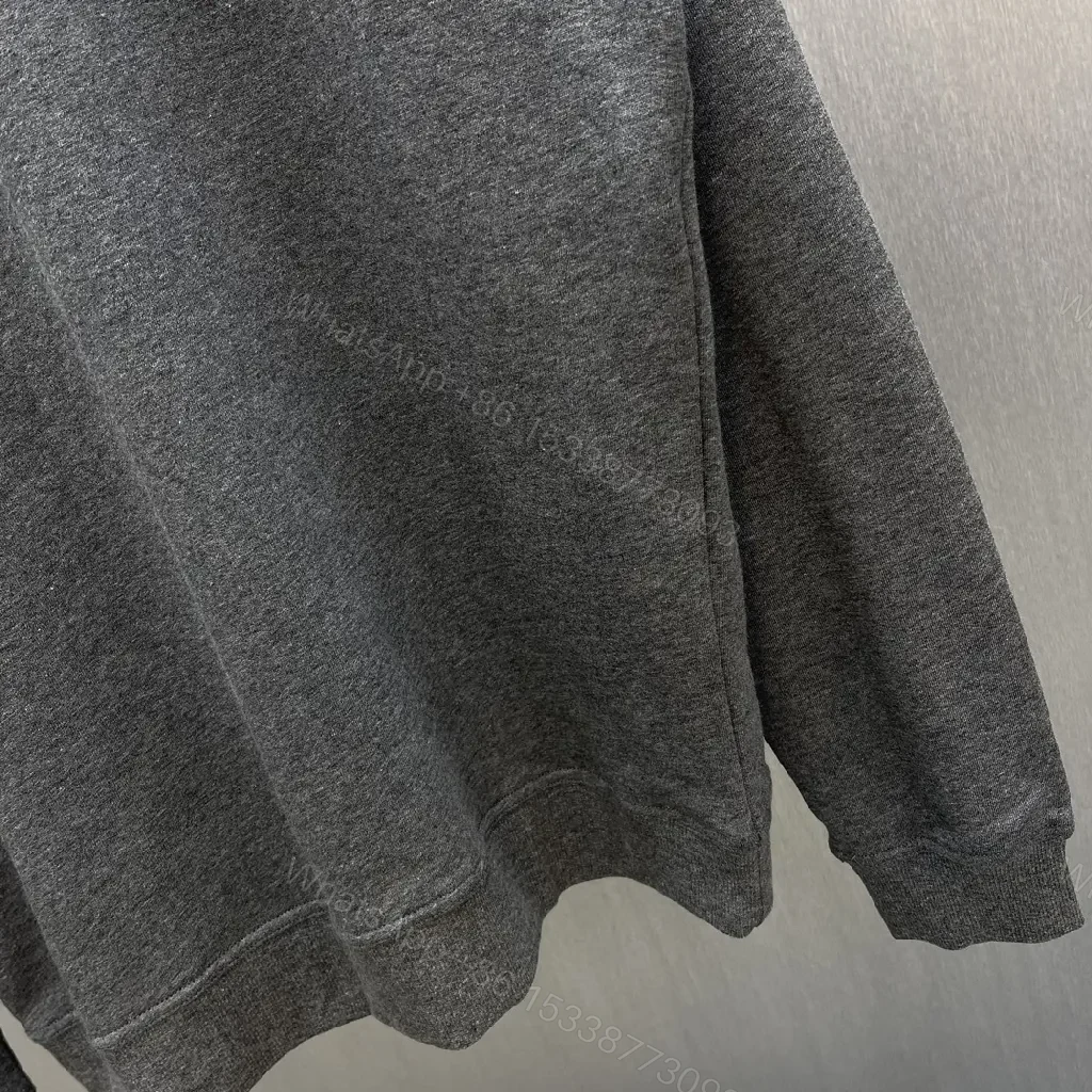 View 8 of Gray fleece crewneck - London logo luxury sweatshirt